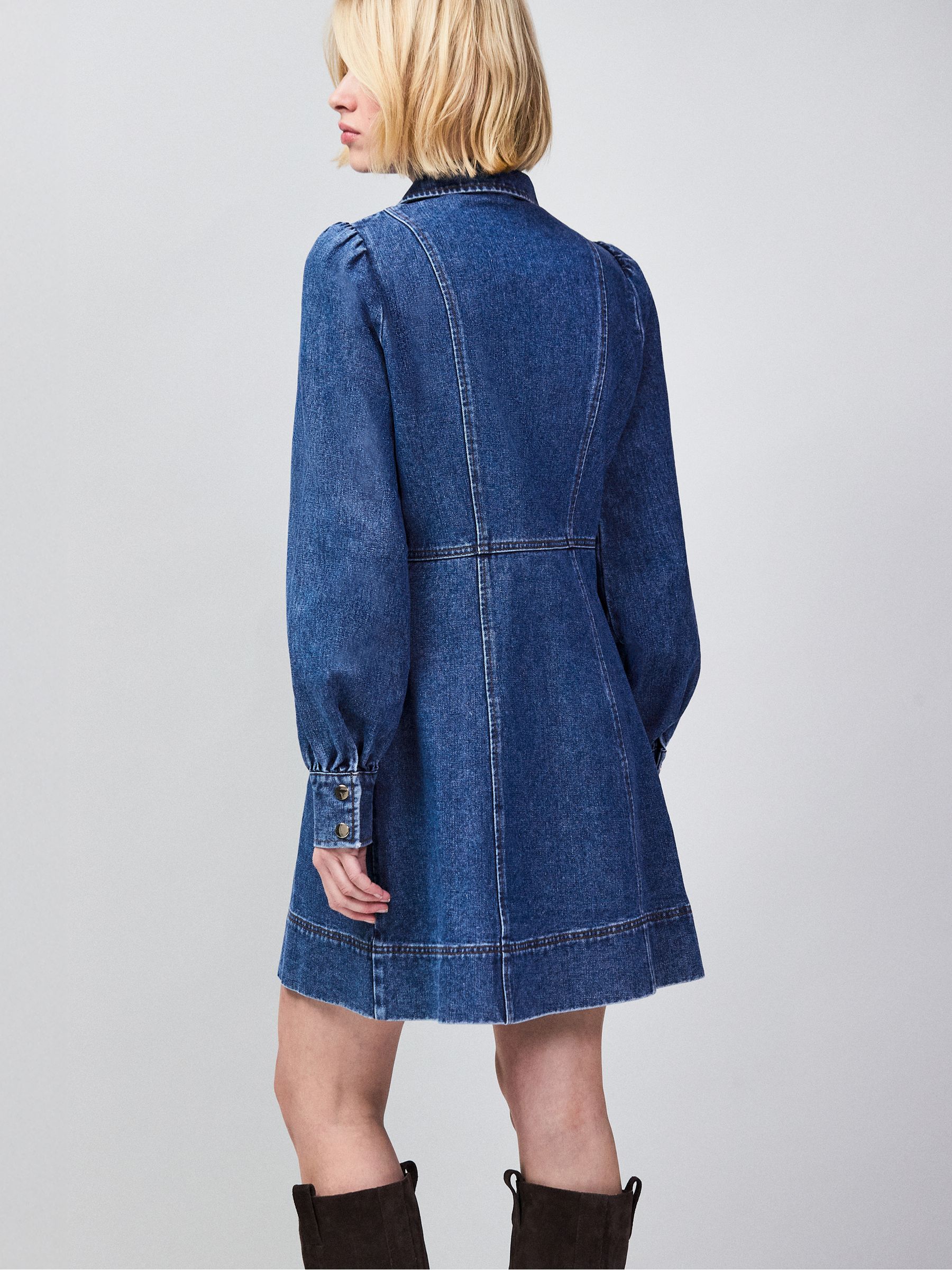 Buy Ro&Zo Blue Petite Denim Zip Front Mini Dress from Next USA