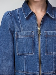 فستان قصير بسحاب أمامي مصنوع من الدنيم من Ro&Zo - صورة 3 من 7