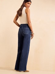 Friends Like These Hardware Detail Wide Leg Denim Jeans - תמונה 5 מתוך 5