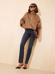 Friends Like These Blue Black Denim Full Length Stovepipe Straight Leg Denim Jeans - Image 2 of 6