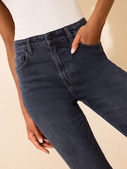 Friends Like These Blue Black Denim Full Length Stovepipe Straight Leg Denim Jeans - Image 3 of 6