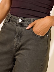 Friends Like These Khaki Green Petite Everyday Wide Leg Jeans - Image 2 of 4