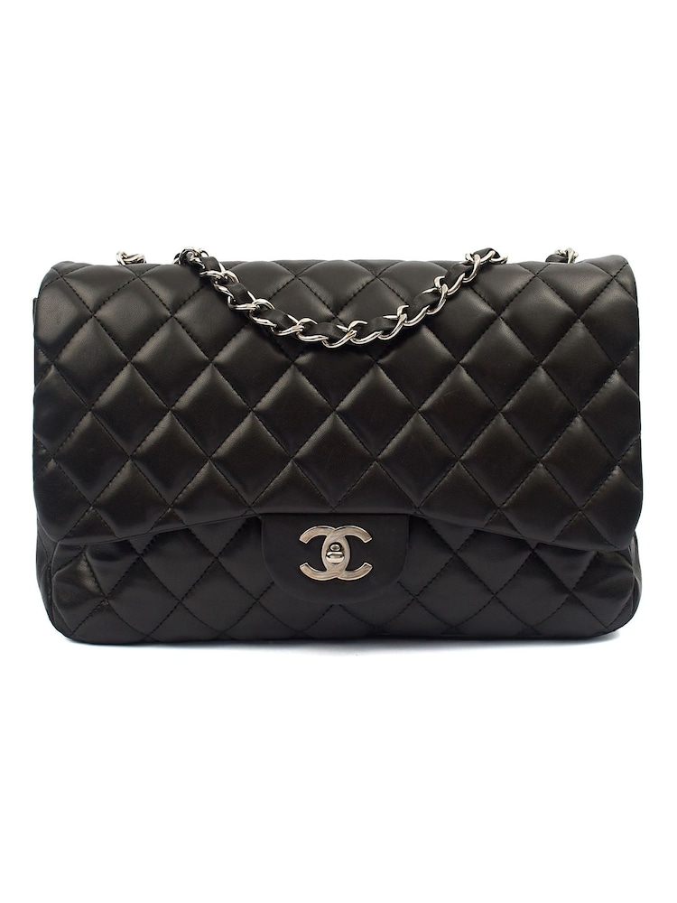 Chanel Classic Single Flap Jumbo Black Shoulder Bag - Image 1 of 7 Chanel Classic Single Flap Jumbo Black Shoulder Bag - Image 1 of 7
