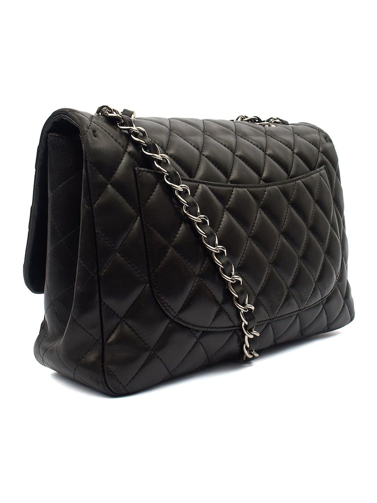 Chanel Classic Single Flap Jumbo Black Shoulder Bag - Image 2 of 7 Chanel Classic Single Flap Jumbo Black Shoulder Bag - Image 2 of 7