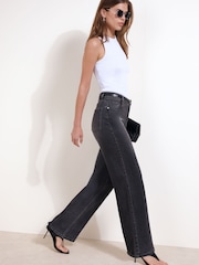 Friends Like These Black Pink Tint Everyday Wide Leg Jeans - Image 4 of 5
