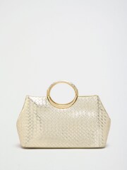 Lipsy Gold Weave Top Handle Tote Bag - Image 2 of 7