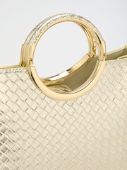 Lipsy Gold Weave Top Handle Tote Bag - Image 3 of 7
