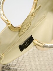 Lipsy Gold Weave Top Handle Tote Bag - Image 4 of 7