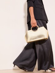 Lipsy Gold Weave Top Handle Tote Bag - Image 6 of 7