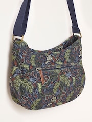 FatFace Teal Blue Leaf Floral Canvas Crossbody Bag - Image 3 of 3