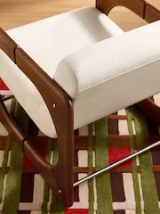 MADE.COM Woven Slub Natural Stone Dual Accent Chair - Image 2 of 5