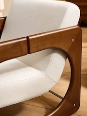 MADE.COM Woven Slub Natural Stone Dual Accent Chair - Image 3 of 5