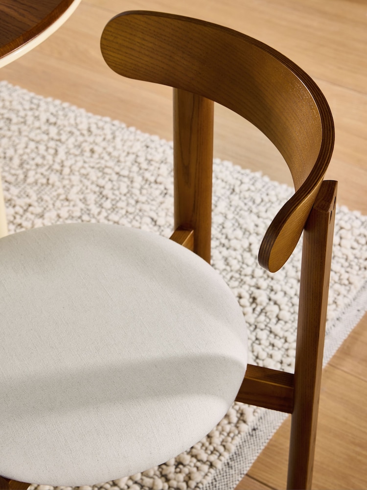 MADE.COM Set of 2 Woven Slub Natural Stone Plinth Dining Chairs - Image 2 of 5 MADE.COM Set of 2 Woven Slub Natural Stone Plinth Dining Chairs - Image 2 of 5