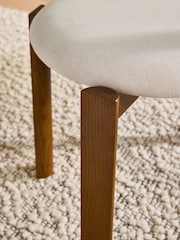 MADE.COM Set of 2 Woven Slub Natural Stone Plinth Dining Chairs - Image 3 of 5