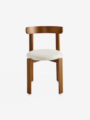 MADE.COM Set of 2 Woven Slub Natural Stone Plinth Dining Chairs - Image 4 of 5
