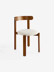 MADE.COM Set of 2 Woven Slub Natural Stone Plinth Dining Chairs - Image 5 of 5