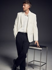 White Regular Fit Signature Tuxedo Jacket With Wool - Image 1 of 9