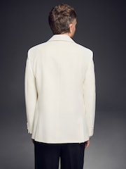 White Regular Fit Signature Tuxedo Jacket With Wool - Image 3 of 9