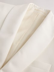 White Regular Fit Signature Tuxedo Jacket With Wool - Image 7 of 9