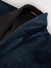 Navy Blue Slim Fit Velvet Blazer - Image 4 of 6