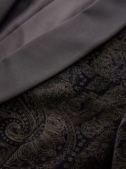 Black/Gold Paisley Printed Slim Fit Cotton Velvet Blazer - Image 11 of 12