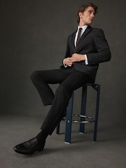 Black Polka Dot Regular Fit Patterned Velvet Blazer - Image 8 of 14