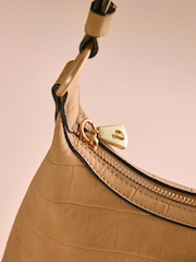 B by Ted Baker Faux Suede Croc Embossed Shoulder Bag - Image 3 of 5