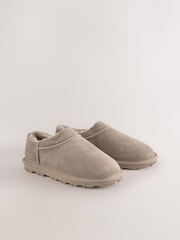 Grey/Brown Suede Mini Boot Slippers - Image 2 of 6