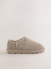 Grey/Brown Suede Mini Boot Slippers - Image 4 of 6