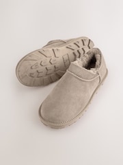 Grey/Brown Suede Mini Boot Slippers - Image 5 of 6