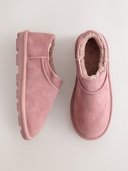 Pink Suede Mini Boot Slippers - Image 1 of 5