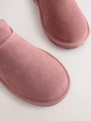 Pink Suede Mini Boot Slippers - Image 4 of 5
