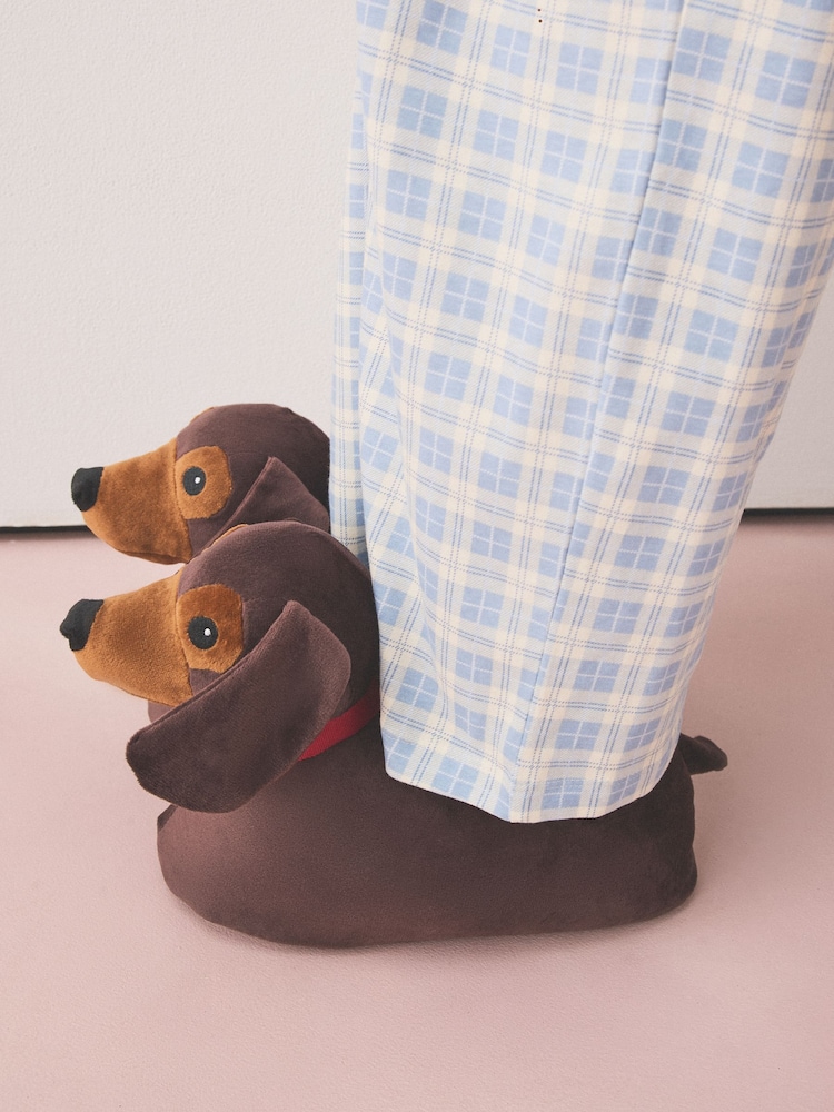 Brown Dachshund Dog Mini Boot Slippers - Image 1 of 9 Brown Dachshund Dog Mini Boot Slippers - Image 1 of 9