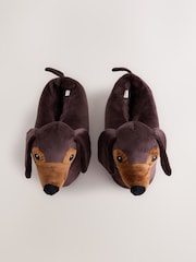 Brown Dachshund Dog Mini Boot Slippers - Image 5 of 9