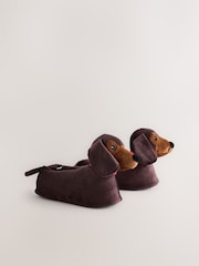 Brown Dachshund Dog Mini Boot Slippers - Image 6 of 9