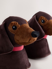 Brown Dachshund Dog Mini Boot Slippers - Image 8 of 9