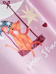 Pink/Cream Star/Moon Print Nighties 2 Pack (2-16yrs) - Image 8 of 8