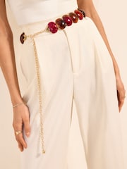 Friends Like These Burgundy Red Resin Chain Belt - Image 1 of 4