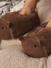 Mink Brown 3D Hedgehog Mini Boot Slippers - Image 3 of 8
