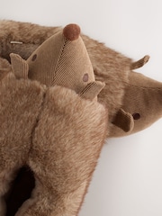 Mink Brown 3D Hedgehog Mini Boot Slippers - Image 5 of 8