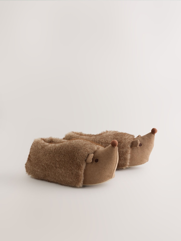 Mink Brown 3D Hedgehog Mini Boot Slippers - Image 8 of 8