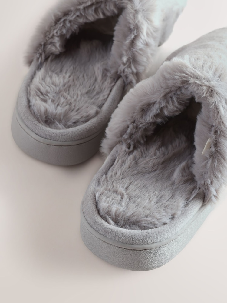 Gray - Mule Fur Slippers With Arch Support - Larawan 10 ng 10 Gray - Mule Fur Slippers With Arch Support - Larawan 10 ng 10