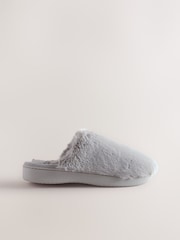 Gray - Mule Fur Slippers With Arch Support - Larawan 8 ng 10