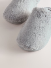 Gray - Mule Fur Slippers With Arch Support - Larawan 9 ng 10