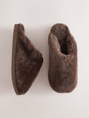 Marron chocolat - Premium Shearling Mule Slippers - Image 1 de 6