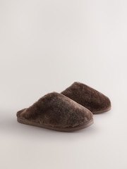 Marron chocolat - Premium Shearling Mule Slippers - Image 2 de 6