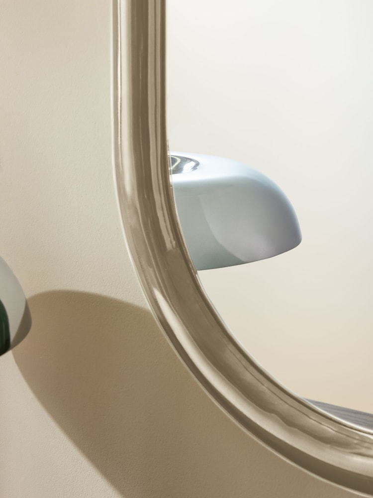 MADE.COM Ecru White Reya Oval Mirror - Image 2 of 4