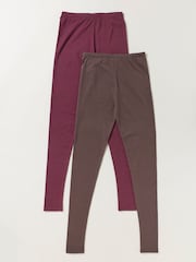 FatFace 2 PACK MERIBEl Purple Leggings - Image 1 of 6