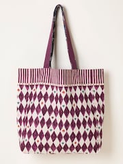 FatFace V&A | FatFace Navy Printed Reversible Tote Bag - Image 1 of 3