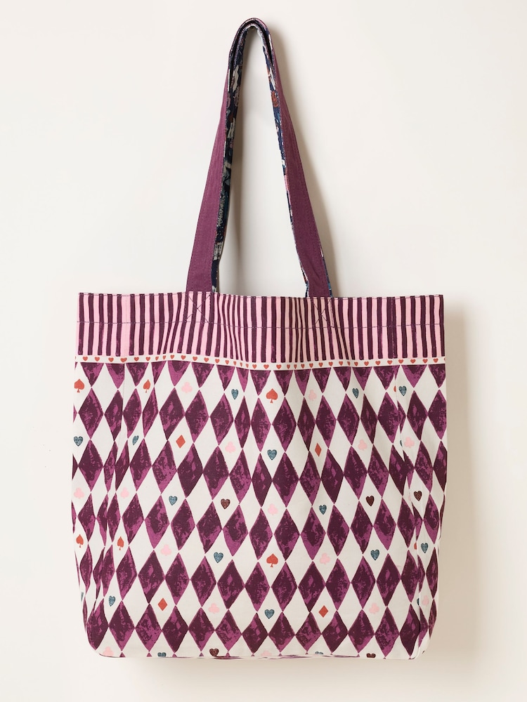 FatFace V&A | FatFace Navy Printed Reversible Tote Bag - Image 1 of 3 FatFace V&A | FatFace Navy Printed Reversible Tote Bag - Image 1 of 3